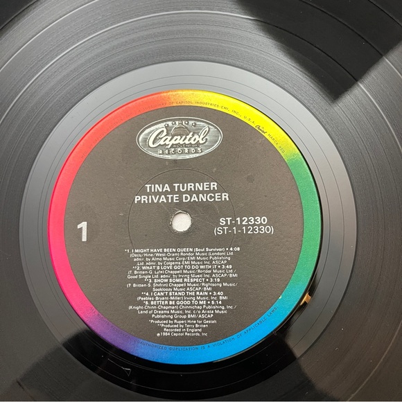 Tina Turner ‎– Private Dancer  LP 1984 Capitol Records ‎– ST-12330 - Picture 4 of 10